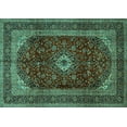 thumbnail image 1 of Ahgly Company Indoor Rectangle Persian Turquoise Blue Traditional Area Rugs, 7' x 10', 1 of 4