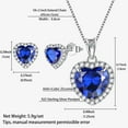 thumbnail image 6 of Women Jewelry Sets 925 Sterling Silver Necklace Earrings Heart Blue Sapphire September Birthstone Set Fine Jewelry Christmas Valentines Birthday Gift for Mother, 6 of 9