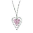 thumbnail image 1 of Sterling Silver & CZ Brilliant Embers Heart Necklace 18 Inch, 1 of 2