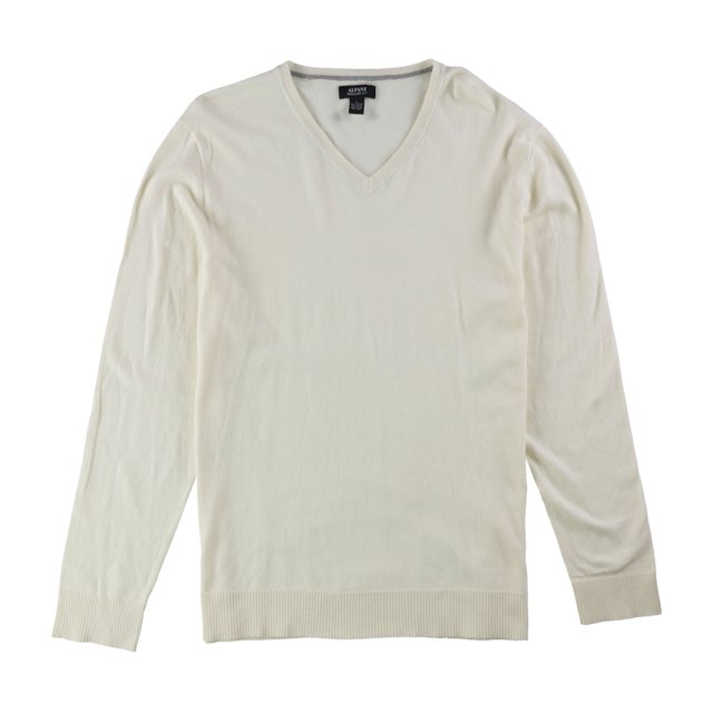 Alfani Mens Knit Pullover Sweater, Beige, Large