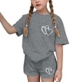 thumbnail image 4 of Ensemble Deux Pièces pour Filles, Haut à Manches Courtes et Short, Col Rond, Tenue d'Été Décontractée avec Petits Imprimés, 4 of 8
