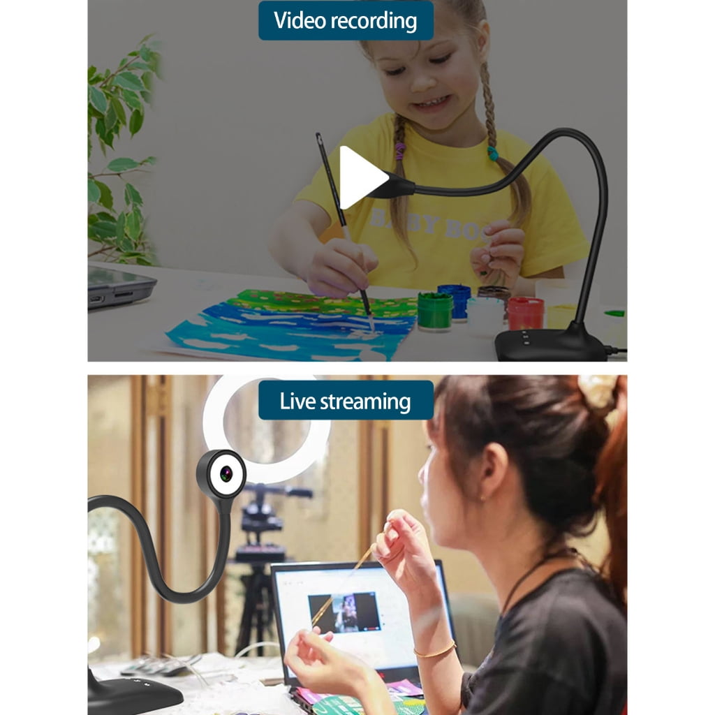 Adjustable USB Document Camera With LED Light For Online Teaching Webcam