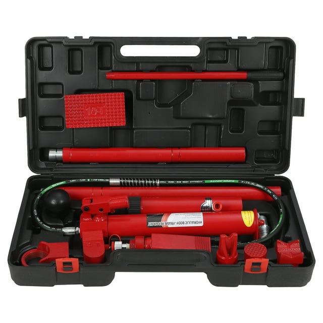 Bingirl 4 Ton Porta Power Kit Car Shop Body Frame Repair Kit Tool Lift Ram w/Case for Hydraulic Equipment Construction Loadhandler Truck Bed Unloader Farm