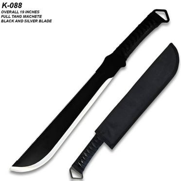 19" Fixed Blade Black Machete Full Tang