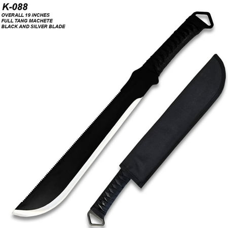 19 Fixed Blade Black Machete Full Tang