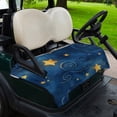 thumbnail image 2 of Golf Cart Seat Covers for 2 Seater, Navy Blue Yellow Star Retro Soft Microfiber Cart Seat Towel Blanket, Starry Sky Vintage Absorbent Breathable Non Slip Bench Seats Protector for Golf Course 51"x31", 2 of 9