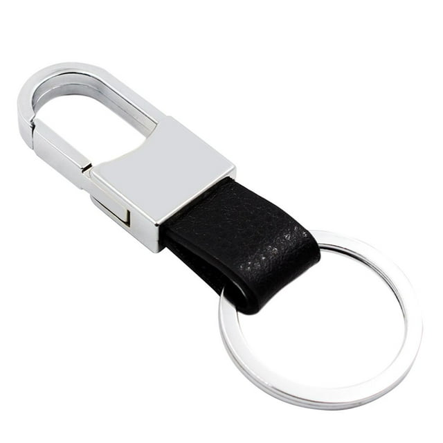 Wweixi Portable Gentlemen Metal Leather Keyrings Stainless Steel Buckle Kirsite Car Keychains Key Organizer
