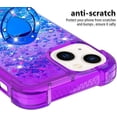 thumbnail image 4 of Cute Clear Case for iPhone 14 Plus with Ring Kickstand, Bling Gradient Quicksand Glitter Flowing Liquid Floating Case Cover for iPhone 14 Plus JB Purple Navy, 4 of 14