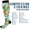 thumbnail image 4 of GZHJMY 1 Pair Tropical Pineapple Leaves Compression Socks 20-30mmHg Knee High Women Socks Tube Athletic Stockings for Men Sport Soccer Running Cycling Medical Nurse Winter Travel, 4 of 7