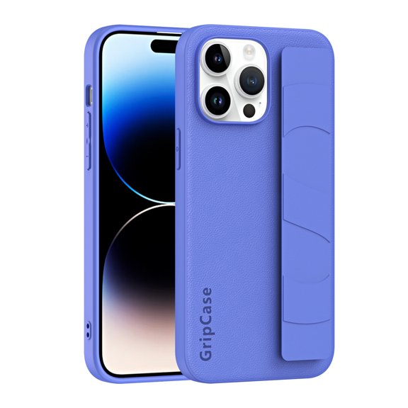 Jiahe Cover for iPhone 13 Pro Max, Shockproof PU Leather with Wristband Case,Lightweight Anti-Scratch Soft TPU Bumper Slim PC Back Case Cover, purple