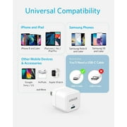 Anker 20W USB C Fast Charger with Foldable Plug, PowerPort III 20W Cube Charger, 2 Pack (Cable Not Included)