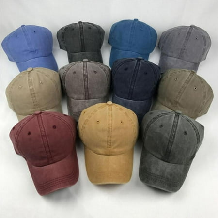 Cotton Cap Baseball Caps Hat Adjustable Polo Style Washed Plain Solid (Best Way To Wash Baseball Hats)
