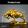 thumbnail image 3 of Gold Cow Figurines Cattle Statue Figurines Shelf Decors Accent Cattle Decorative Objects Table Centrepieces Home Decors, 3 of 7