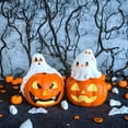 thumbnail image 6 of SeekLGT Halloween Decorations Indoor Cute Ghost Pumpkin Statue Figurine Resin Tabletop Decor Centerpiece Ornament for Home Desk Office Tiered Tray Decor, 1 pc, 6 of 9