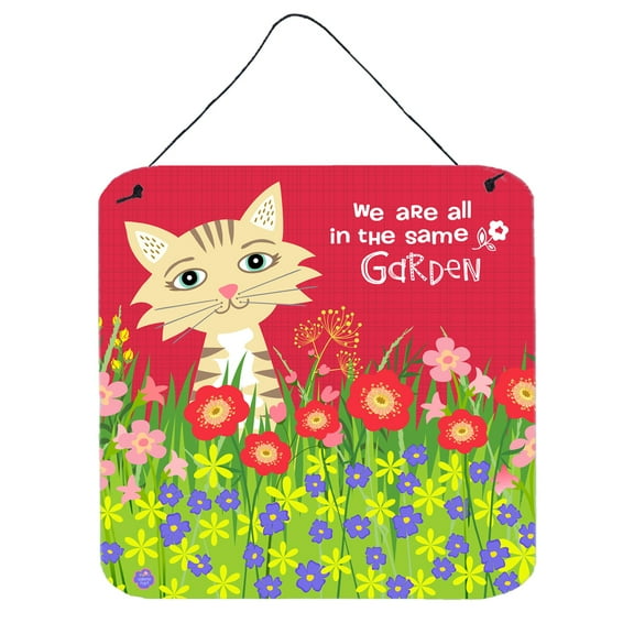 Carolines Treasures VHA3009DS66 Garden Cat Wall or Door Hanging Prints 6HX6W multicolor