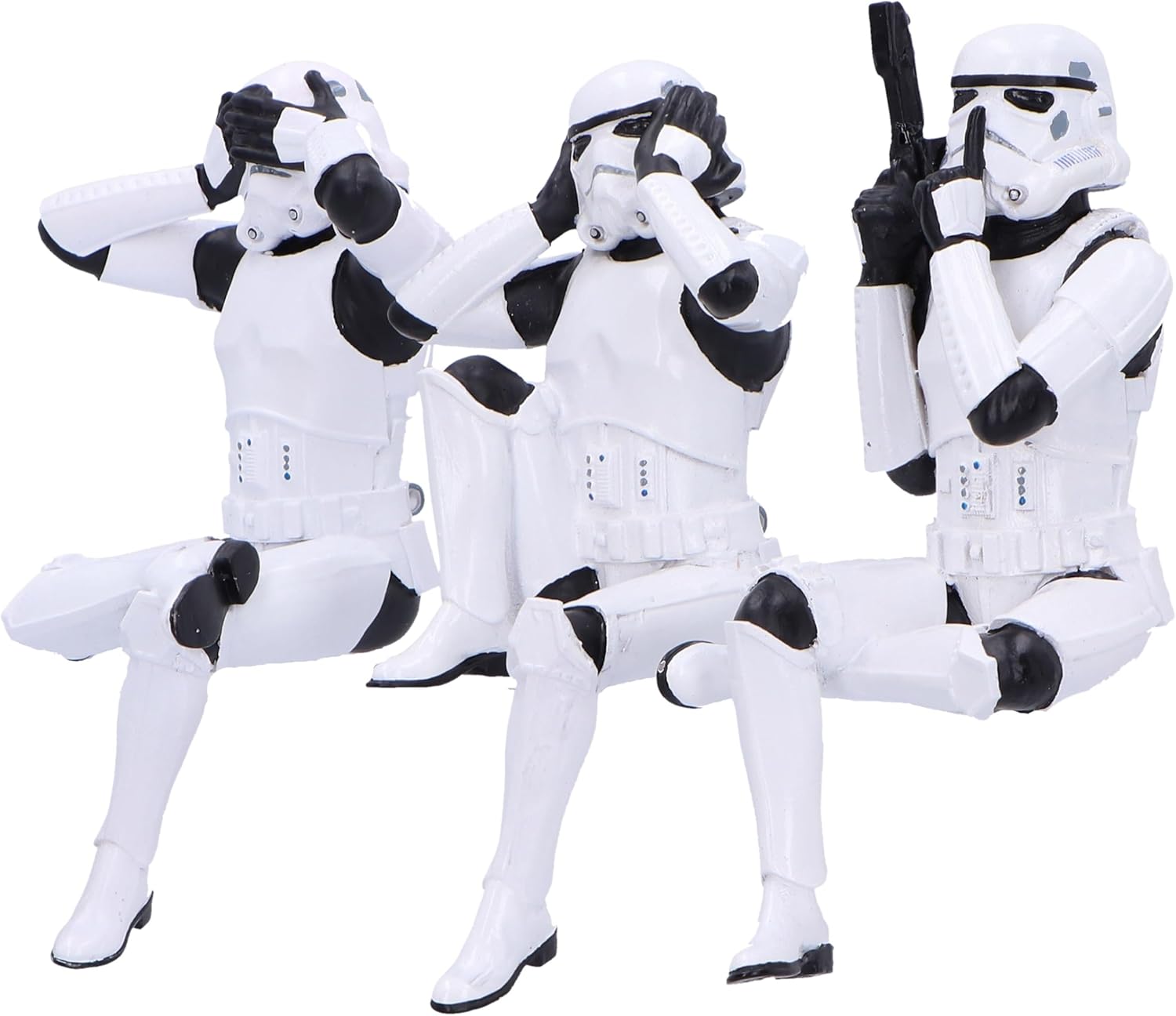Nemesis Now Three Wise Sitting Stormtrooper Figurines 11cm, Resin, White, Official Original Sto