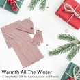 thumbnail image 3 of FZ FANTASTIC ZONE Woman Men Winter Warm Hat Beanie Long Scarves Touch Screen Gloves Knit Set,Pink, 3 of 8