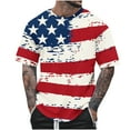 thumbnail image 2 of WREESH Men's 4th of July T-Shirt Round Neck Short Sleeve Printed Summer Fashion Tops Multicolor, 2 of 5