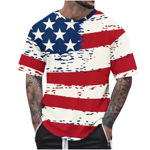 Camisetas de Cuello de la Tripulación de los Hombres de Poliéster Impreso en Seco Rápido, Cuello Redondo de Corte 3D para Gimnasio, Carrera, Ciclismo Y Desgaste Informal