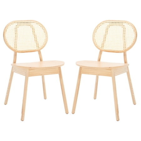 SAFAVIEH Couture Kristianna Natural Wood Solid Dining Side Chair Natural (Set of 2)