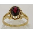 thumbnail image 3 of LBG British Made 14k Yellow Gold Natural Garnet Womens Promise Ring - 33 size options - Size 8.75, 3 of 7