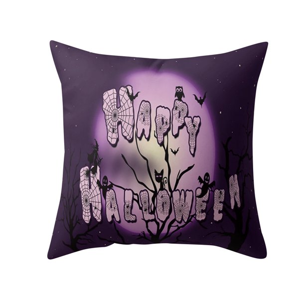 Liquidación de JINESXIAO Feliz Todos los Santos, funda de cojín de lino para sofá cama, decoración Todos los Santos, bonita almohada decorativa de calabaza, cojín de felpa para decoración de sofá del