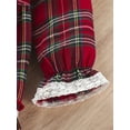 thumbnail image 6 of hirigin Girls Fall Casual Dress, Plaid Lace Patchwork Stand-Up Collar Flounce Long Sleeve Dress with Ruffle Hem for Kids, 1-7 Years, 6 of 8