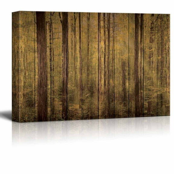 wall26 - Wood-Textured Forest Canvas - Canvas Art Home Art - 24x36 inches