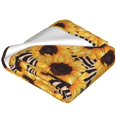 thumbnail image 2 of Bingfone Artistic Zebra Print Sunflower Print Flannel Fleece Blanket Throw Blanket for Bed,Sofa,Couch,Travel,Camping(80"x60" ), 2 of 8