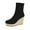 Black, variant on Wovix Womens Wedge Booties Elegant Ankle Boots Stacked Heeled Side Zipper Dress Shoes Trendy Streetwear Daily For Ladies Wedding Party Beige 37