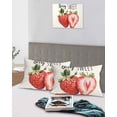 thumbnail image 5 of Strawberry Pillow Covers Standard Size 2 Pack, Red Summer Fruits Green Botanical Soft Bed Throw Pillowcases Breathable Cooling Long Lumbar Body Pillow Sham Cover for Bed Sofa 20''x26'', 5 of 7