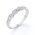 thumbnail image 3 of JeenMata Alianza de Boda con Diseño Infinito de Canal Pavé de Corte Redondo de 0,25 Quilates en Baño de Oro Blanco de 18 K sobre Plata, 3 of 5