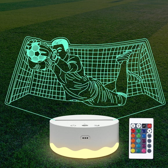 Lámpara LED nocturna Ammonite Soccer Goalie 3D, 16 colores