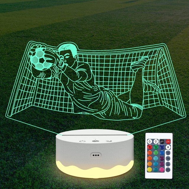 Lámpara LED nocturna Ammonite Soccer Goalie 3D, 16 colores