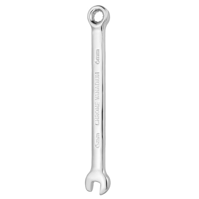 Llave combinada Uxcell de 6 mm métrica, herramienta de doble extremo de acero 45# con caja de 12 puntos y extremo abierto para reparación de automóviles, tuberías, muebles y maquinaria de bricolaje.