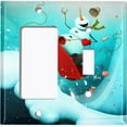 thumbnail image 2 of Metal Light Switch Wall Plate Outlet Cover (Sea Snail Starfish Pastel Glitter Reef Bubbles - Single Rocker Single Toggle), 2 of 2