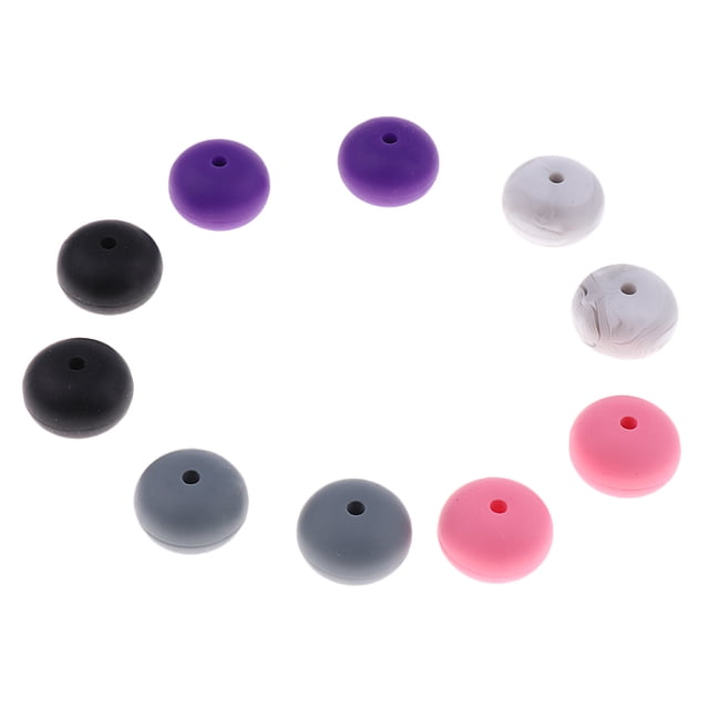 10 piezas de 15 silicona sin BPA colr de bricoje mordedor de masticación mixto CUTICAT Cuentas de dentición de silicona