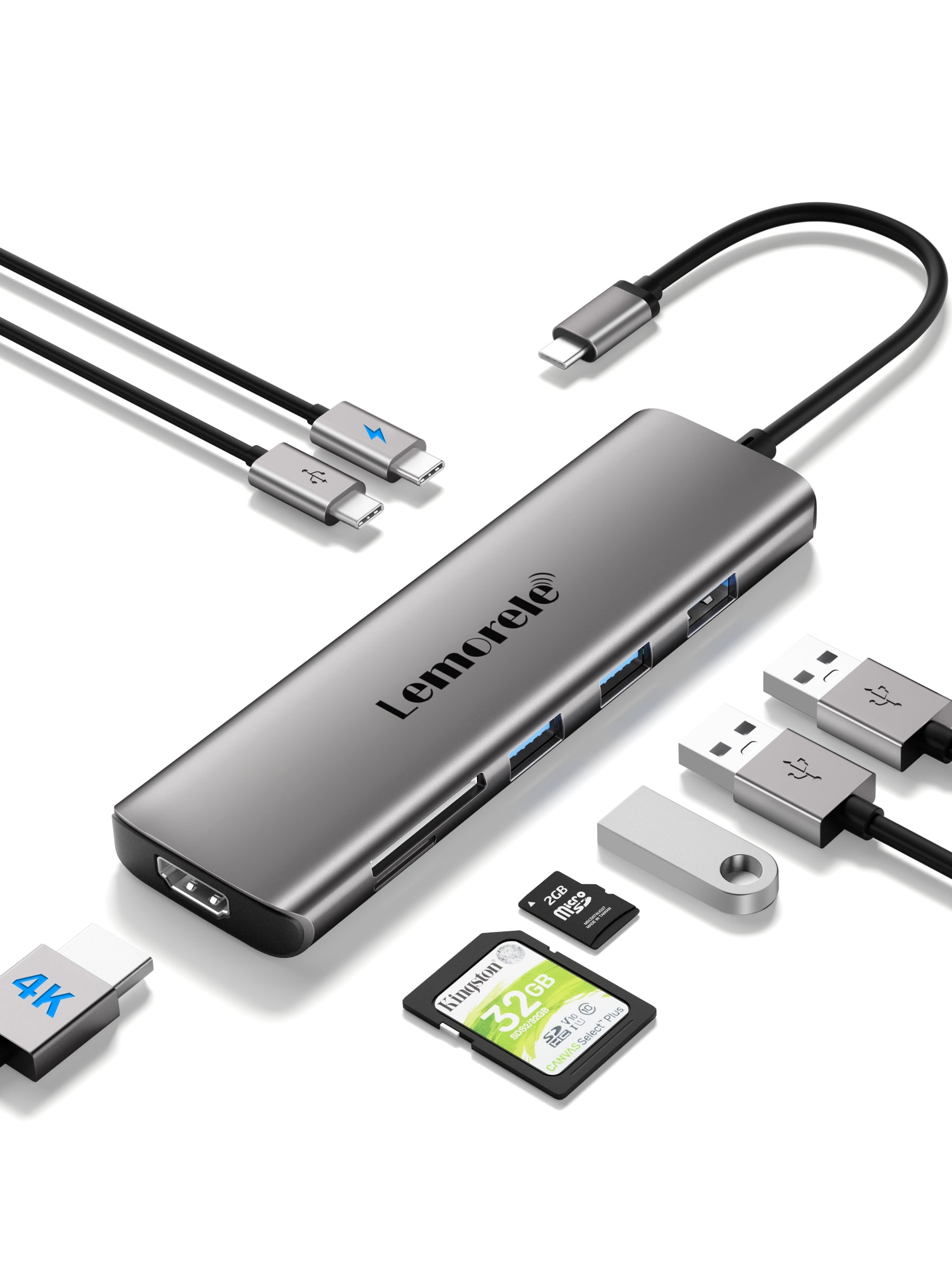 Clearance!!! USB C Hub-USB C Adapter 8 in 1, USB C Hub HDMI Adapter with 4K HDMI, 3 USB 3.0, PD 100W, SD/TF, Docking Station USB C for MacBook Air/Pro, iPad, Windows, Lenovo, Switch, Dell, Chromecas