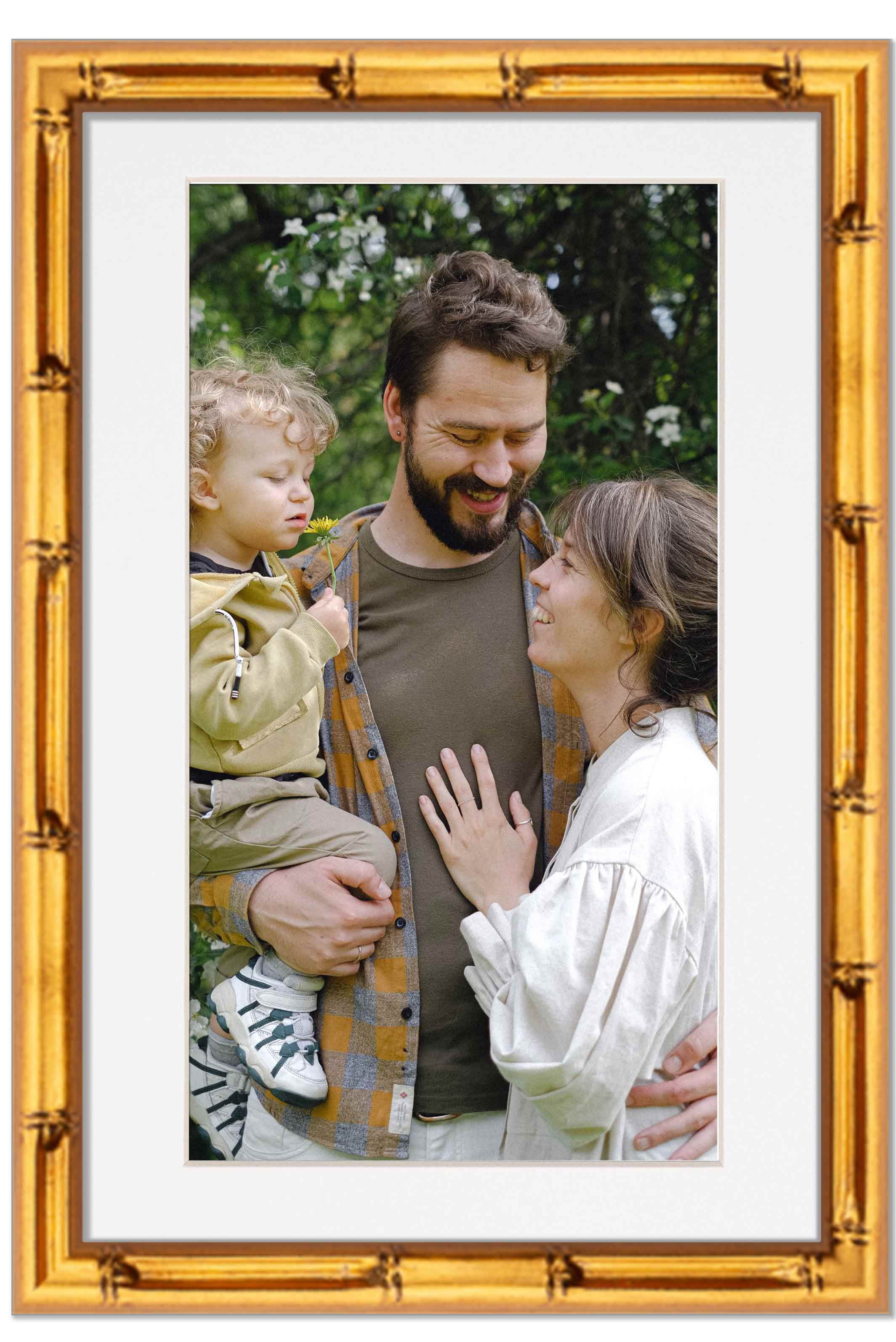 12x18 Frame Gold Bamboo With White Picture Mat For 12x18 Photo - Gold Bamboo 18x24 Frame To Display