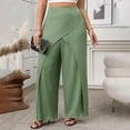 thumbnail image 5 of Roncen Plus Size Women's Wide Leg Pants - Loose Fit Solid Color Trousers with Elastic Waist & Stylish Back Design, 5 of 9