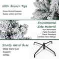thumbnail image 5 of 7ft Snow Flocked Pencil Christmas Tree with 690 Branch Tips, White Unlit Artificial Skinny Xmas Tree with Folding Metal Stand, Dense Branches, Slim Snowy Tree for Home Office Holiday Decoration, 5 of 12