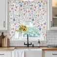 thumbnail image 6 of Pink Spring Floral Swag Curtains for Kitchen/Bedroom/Living Room, Elegant Pastoral Flowers Butterfly Scalloped Curtains 63 Inch Long, Window Swag Topper Curtains Valances 2 Panels Set 36"x63", 6 of 8