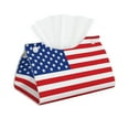 thumbnail image 2 of Lsque America Flags3 Printed Long Tissue Box Cover Holder, Facial Paper Organizer Dispenser,Triangle with Bottom Belt, PVC Leather Decorative Organizer, 2 of 9