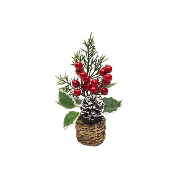 Leodye 1PCS Artificial Christmas Berry Plant Ornaments, Simulation Berry Branches for Bedroom Desk Living Room Christmas Scene Decoration -4.72*7.87IN