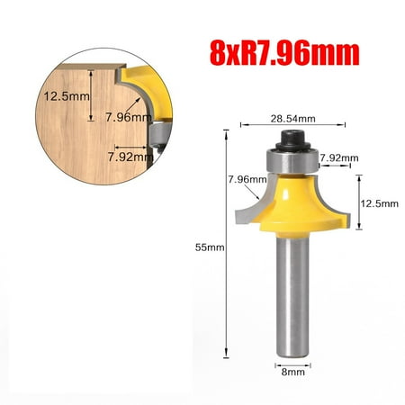 

Goodhd 8mm Corner Round Over Router Bit with Bearing Milling Cutter for Woodwork Tools