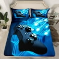 thumbnail image 2 of jejeloiu 3D Gamepad Controller Bed Sheets,Teens Video Game King Sheets,Black Blue Sheet Set For Boy Kids,Breathable Home Decor,4pcs, 2 of 7