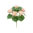 thumbnail image 2 of Artificial Lotus Flower Realistic Water Lily Silk Stem Home Decor for Table Centerpiece Vase Arrangement Buddha Decor （Pink）, 2 of 6
