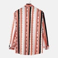thumbnail image 4 of Chemise à Manches Longues pour Homme Mode Homme Automne Hiver Poche Latérale Simple Col Montant Chemise à Manches Longues Rayée Haut, 4 of 9