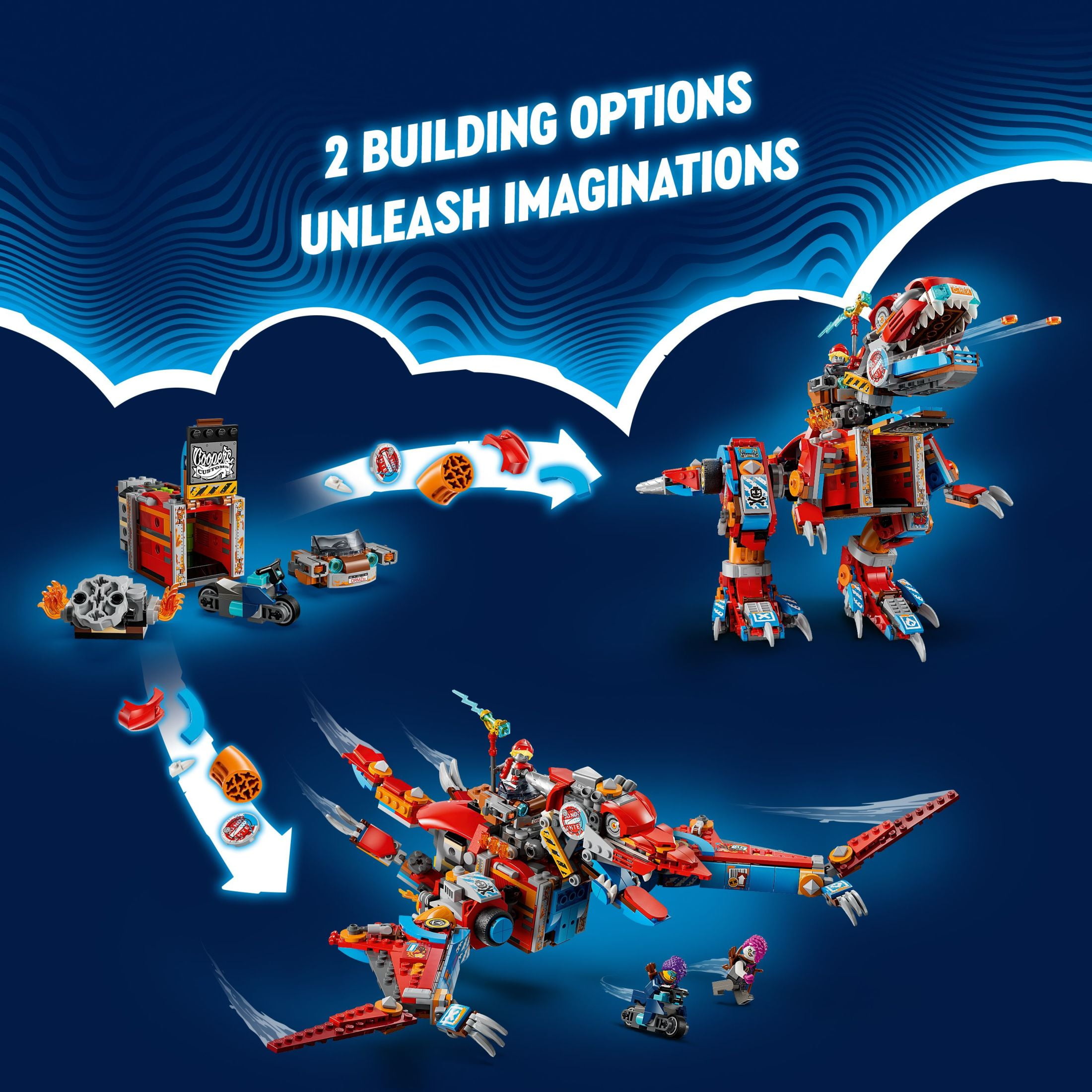 LEGO DREAMZzz Cooper's Robot Dinosaur C-Rex Toy, Transforms from a