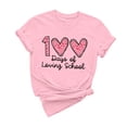 thumbnail image 1 of Camiseta de Cuello Redondo de Manga Corta Impresa para las Mujeres, Estiramiento 95% Poliéster 5% Blusa Casual de Spandex para Uso Diario Y Casero, 1 of 3
